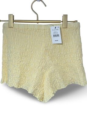 Cotton On High Waist Bloomer Smocked Shorts - Light Yellow